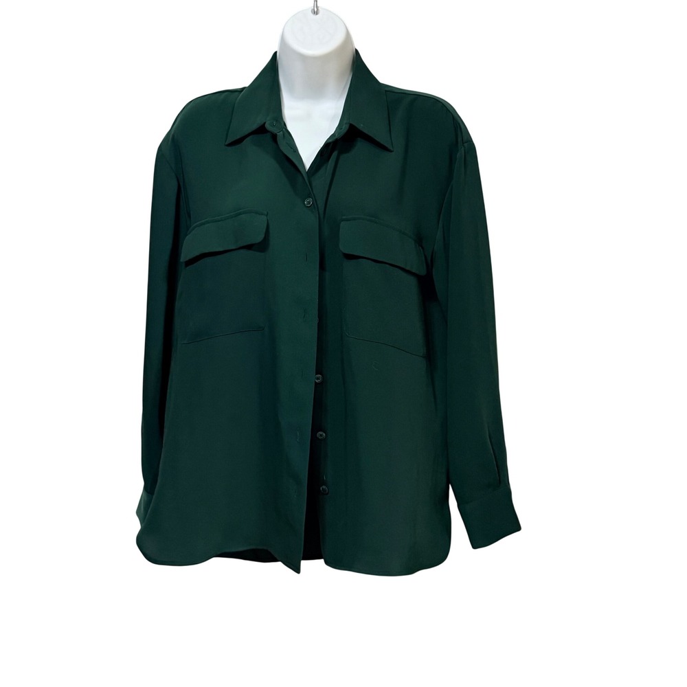Wilfred Aritzia Forest Green Utility Button Up Shirt Blouse Size 1 PHR4-20059-40